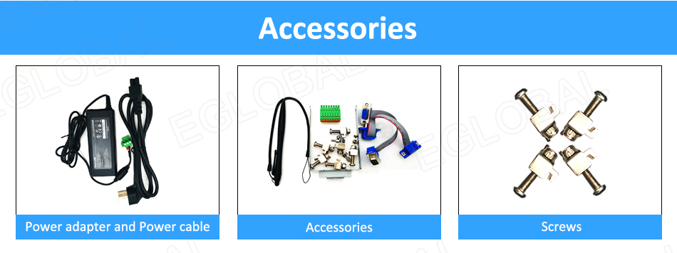Accessories Power adapter and Power cable Accessories Screws