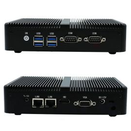 Industrial fanless mini PC with Intel Celeron 2955U 1.4GHz, 2xLAN, 2xCOM, HDMI and VGA