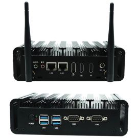 Industrial Fanless Mini PC Eglobal M8A DDR4, SSD, 2xRJ45, 2xRS232, HDMI2.0+HDMI1.4+DP