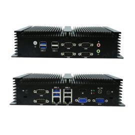 Industrial fanless mini PC GK1 with Intel Core, 8*USB, 6*COM, GPIO, 2xLAN 2.5Gbps, HDMI and VGA, WiFi, Bluetooth