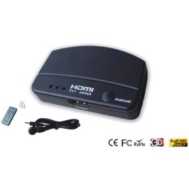 Przełącznik HDMI 3x1 z  przedluzaczem IR i pilotem (obsługa 3D) | HMX-A2 | ASK | VenBOX Sp. z o.o.