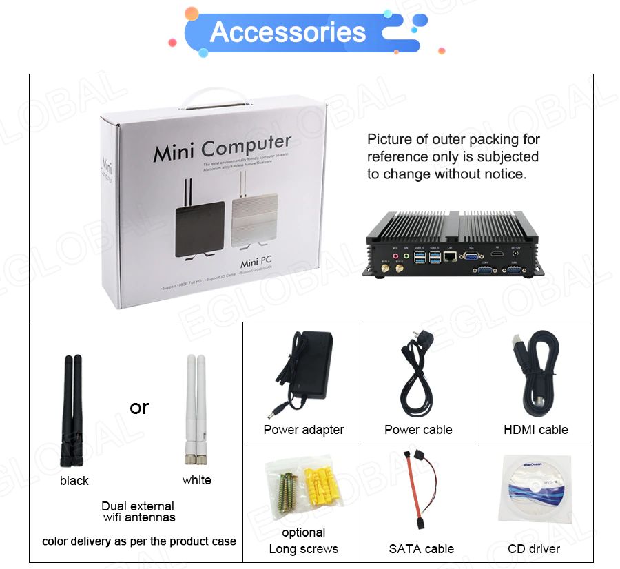 Image of powerful computer with passive cooling for industrial applications: in commerce, production, offices. Well equipped with interfaces for connecting different peripherals