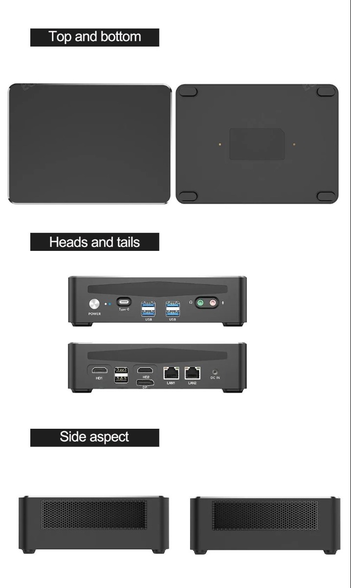VenBOX F9 Gaming mini PC | Top and bottom Heads and tails Side aspect