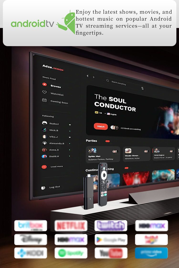 Android 4K Stick do strumieniowego przesyłania TV