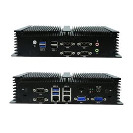 Industrial fanless mini PC with Intel Core i5-4278U, 8*USB, 6*COM, GPIO, LAN, HDMI and VGA, WiFi, Bluetooth