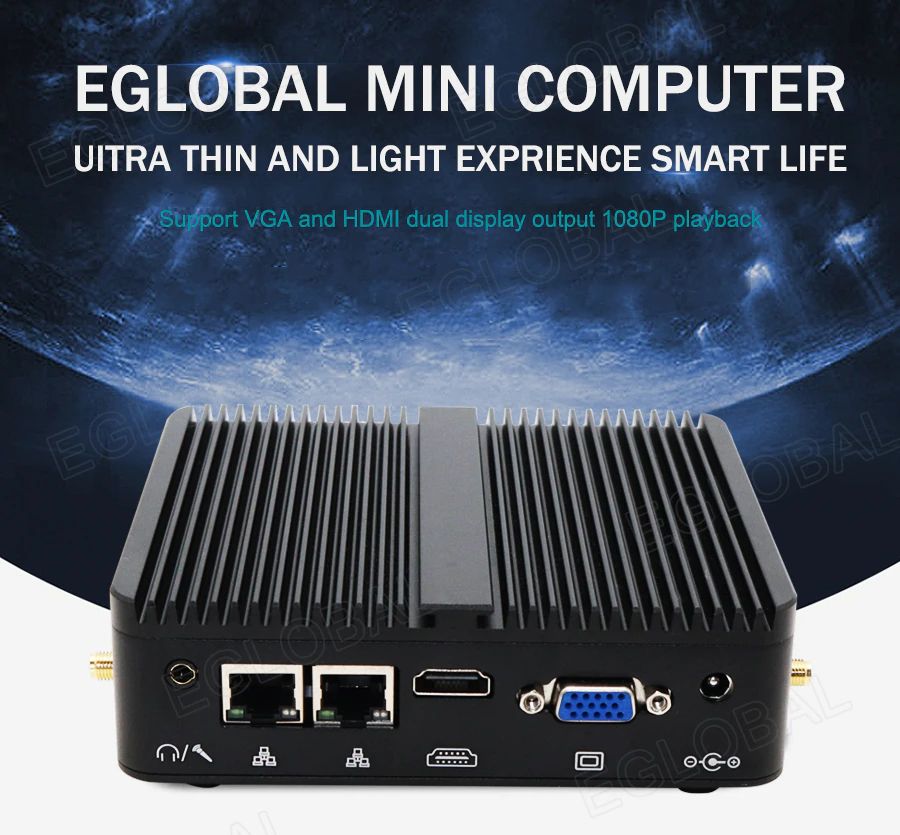 EGLOBAL MINI COMPUTER - UITRA THIN AND LIGHT EXPRIENCE SMART LIFE - Support VGA and HDMI dual display output 1080P playback