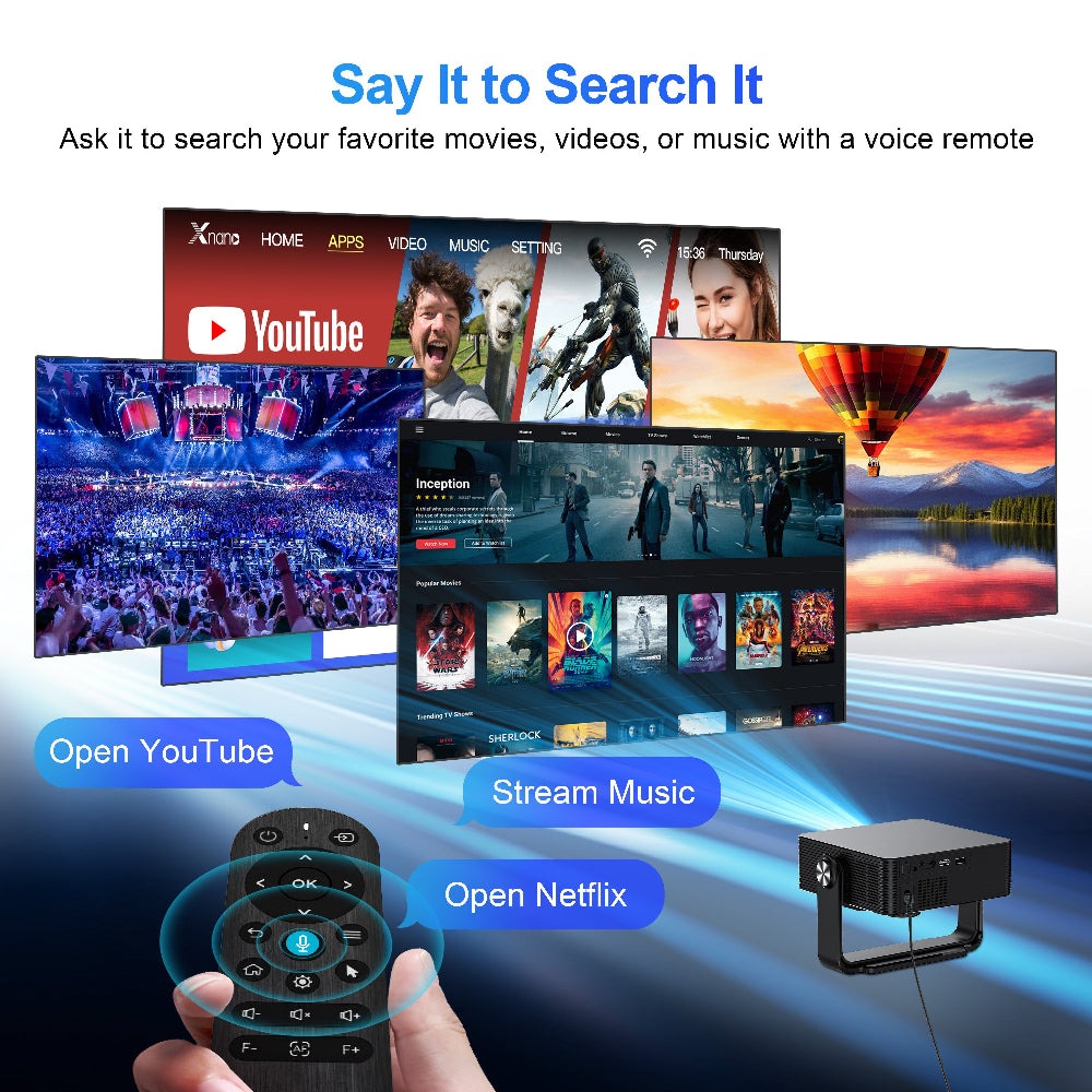 Projektor HM102 Smart Android 13 Bluetooth WIFI LCD przenośny 4K Mini projektor z uchwytem Kino domowe HD 1080P