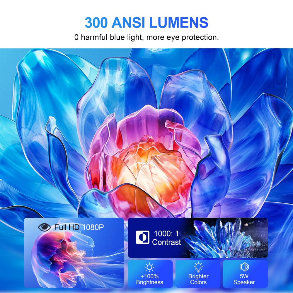 Projektor HM102 Smart Android 13 Bluetooth WIFI LCD przenośny 4K Mini projektor z uchwytem Kino domowe HD 1080P