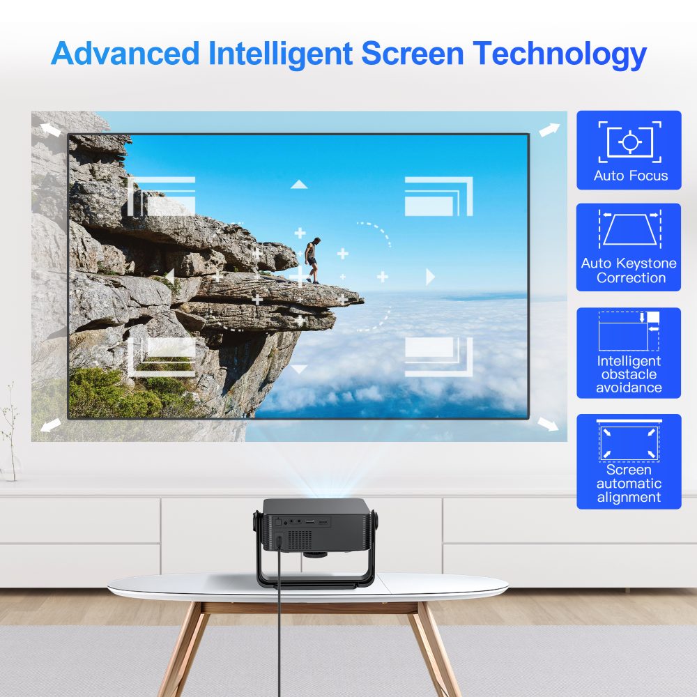 Projektor HM102 Inteligentny Android 13 Bluetooth WIFI LCD przenośny 4K Mini projektor z uchwytem Kino domowe HD 1080P