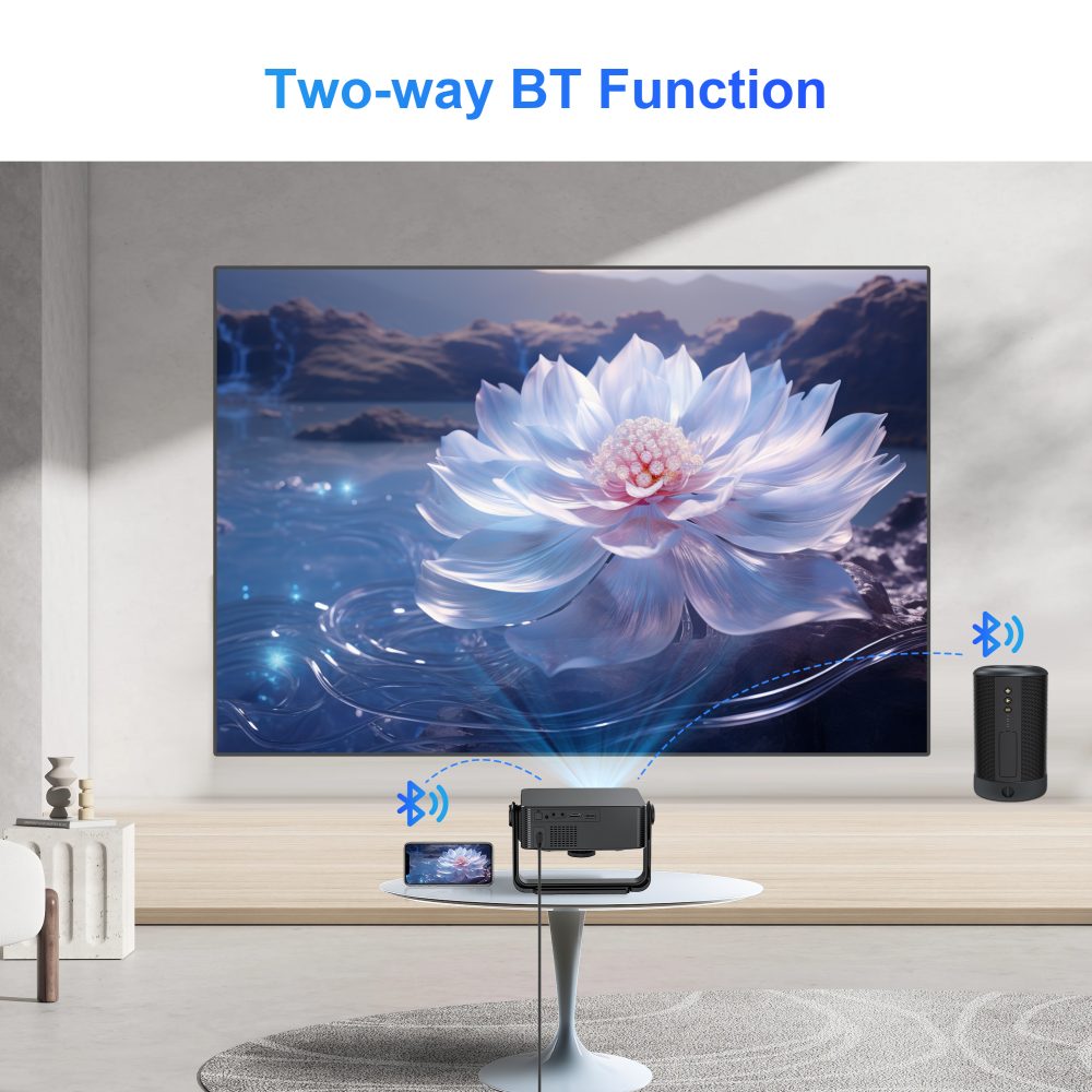 Projektor HM102 Smart Android 13 Bluetooth WIFI LCD przenośny 4K Mini projektor z uchwytem Kino domowe HD 1080P